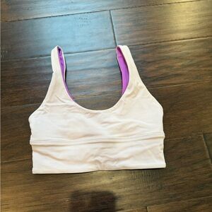 Lululemon Reversible Light Pink & Purple Scoop-Back Sports Bra size 2